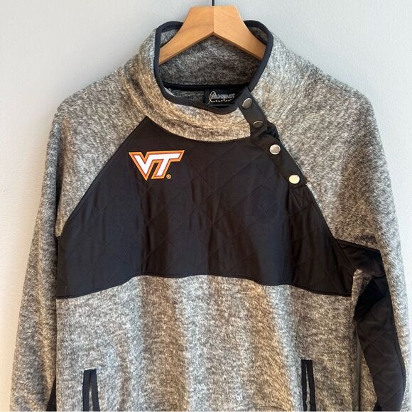 Gameday Couture Women's Virginia Tech Quilted Panel Snap Up Pullover Sweatshirt - Picture 2 of 10